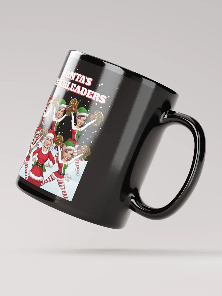 Santa's Cheerleaders Elves Squad Black Mug product image (4)