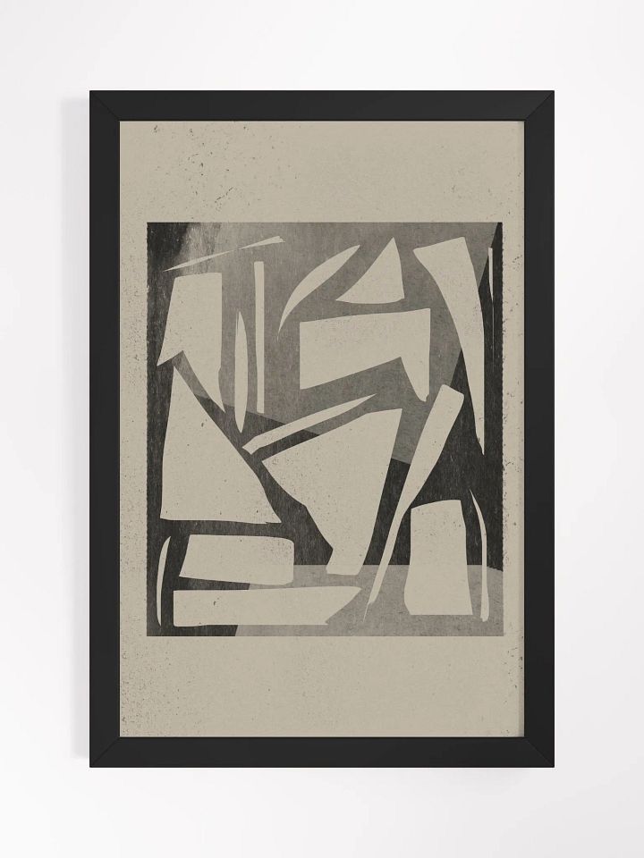 Monochrome Geometric Motion Poster | Dynamic Black-and-White Wall Art | Modern Abstract Design for Sleek Interiors product image (2)