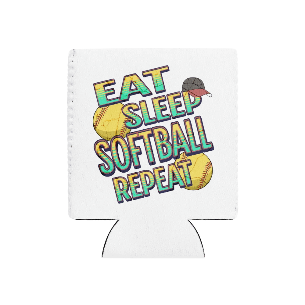 Eat Sleep Softball Repeat Lover's Can Cooler product image (1)