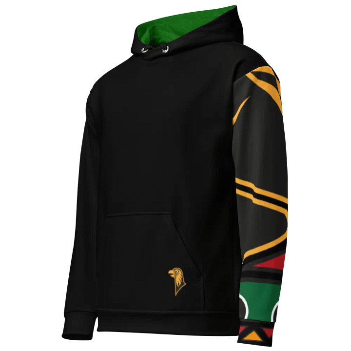 Black Big Sleeve Hoodie - Green Hood product image (2)
