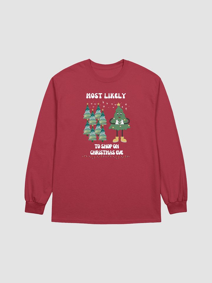 Festive Most Likely to Shop on Christmas Eve Retro Tree Character Long Sleeve Tee product image (1)