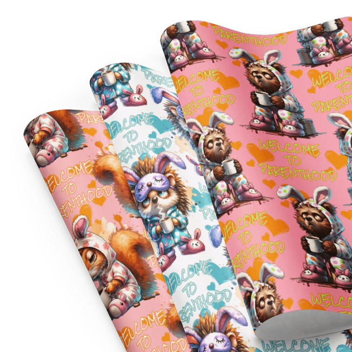 New Parents Funny Gift Wrapping Paper 3 Sheet Set Welcome To Parenthood #2 product image (1)