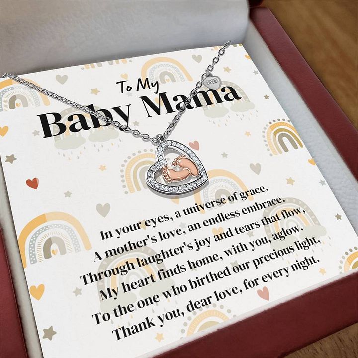 To My Baby Mama Baby Feet Necklace - A Mother's Love product image (2)