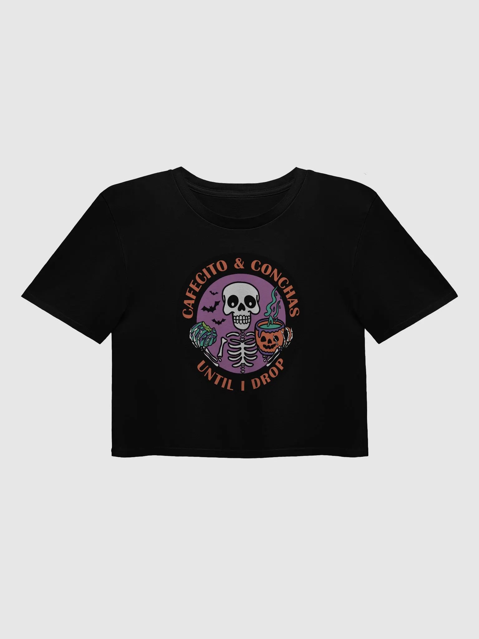 Cafecito and Conchas Halloween Skeleton Crop Top product image (1)