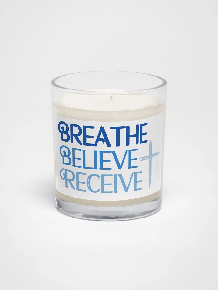 BREATHE BELIEVE RECIEVE SOY WAX CANDLE, INSPIRATIONAL MOTIVATIONAL, SELF-AFFIRMATION, POSITIVE VIBES, GIFT IDEA product image (1)