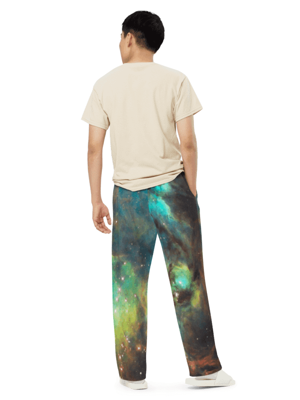 Green Galaxy Unisex Wide-Leg Pants product image (5)