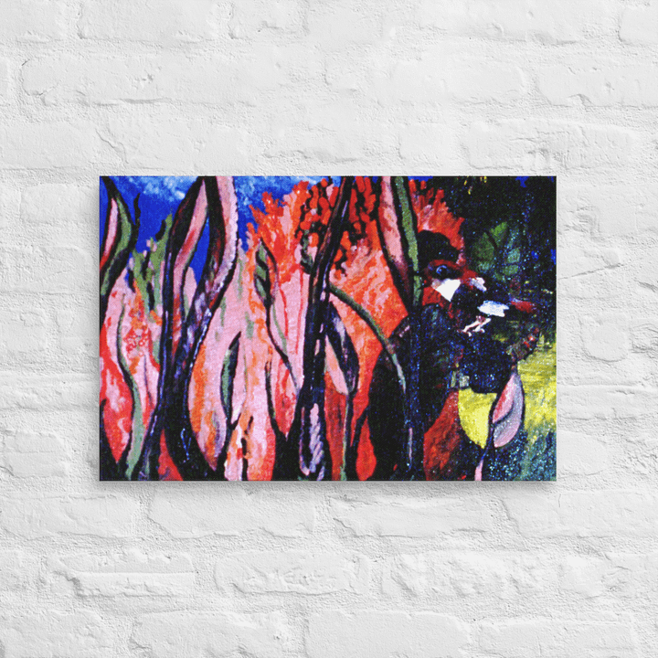 A Bird before Sunset/in Flames (1981) on canvas (16" x 24") product image (2)