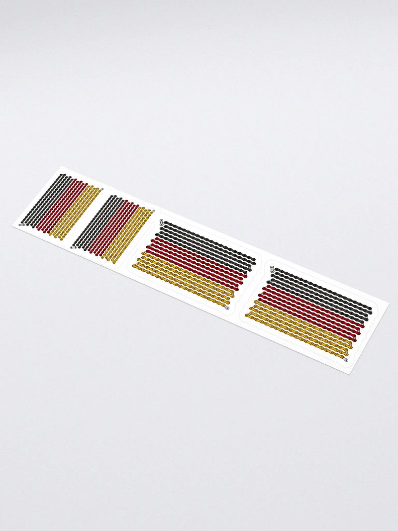 Germany Bike Chain Flag Stickers, Mixed Size 4 Pack