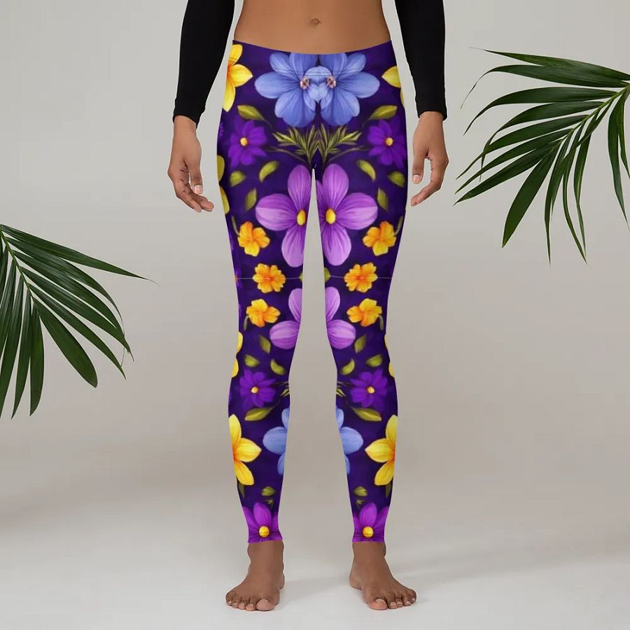 Leggings – Multi-Color Flowers Print for Vibrant & Playful Style product image (3)