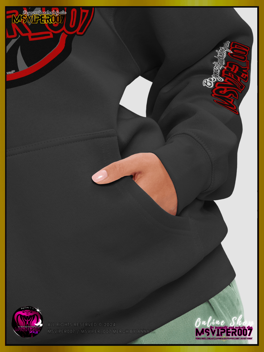 Hoodie - "MsViper_007™ Brand Classic" [red/blk emblem] - Streetwear/Active Hoodie By Anna H. product image (8)