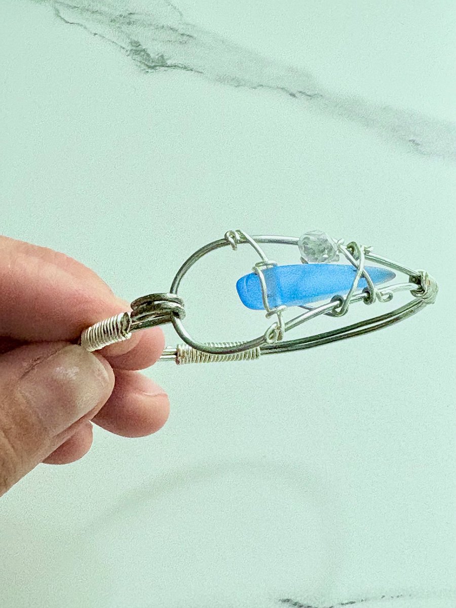 Handmade 7.5" Wire Wrapped Bracelet | Coastal Charm Jewelry by Monique Faella Designs™ | MFD-00171 product image (5)