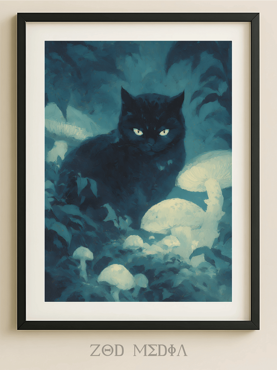 Whiskered Enigma – Moonlit Serenity Art product image (1)