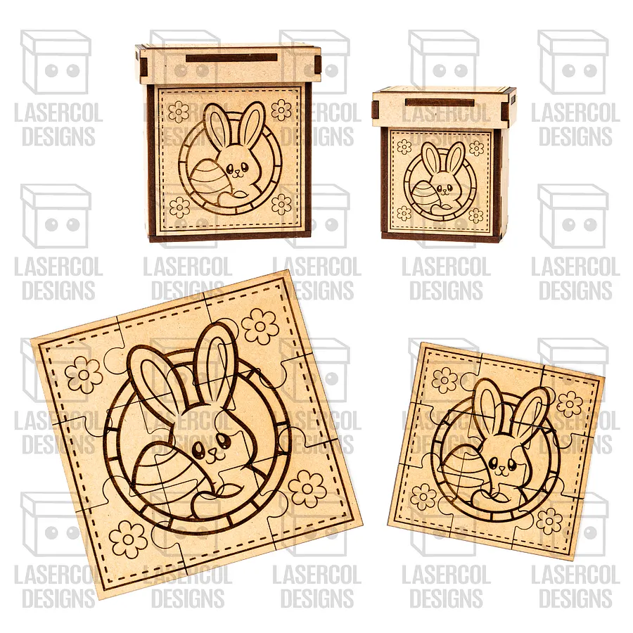 Easter Bunny Puzzle Bundle (Set 1-2-3-4) - Laser Cut Files product image (9)