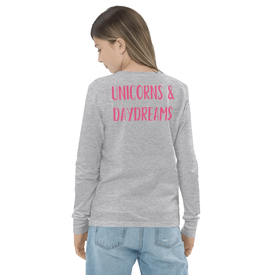 Rainbow Unicorn Youth Long Sleeve T-Shirt Front & Back Design product image (6)