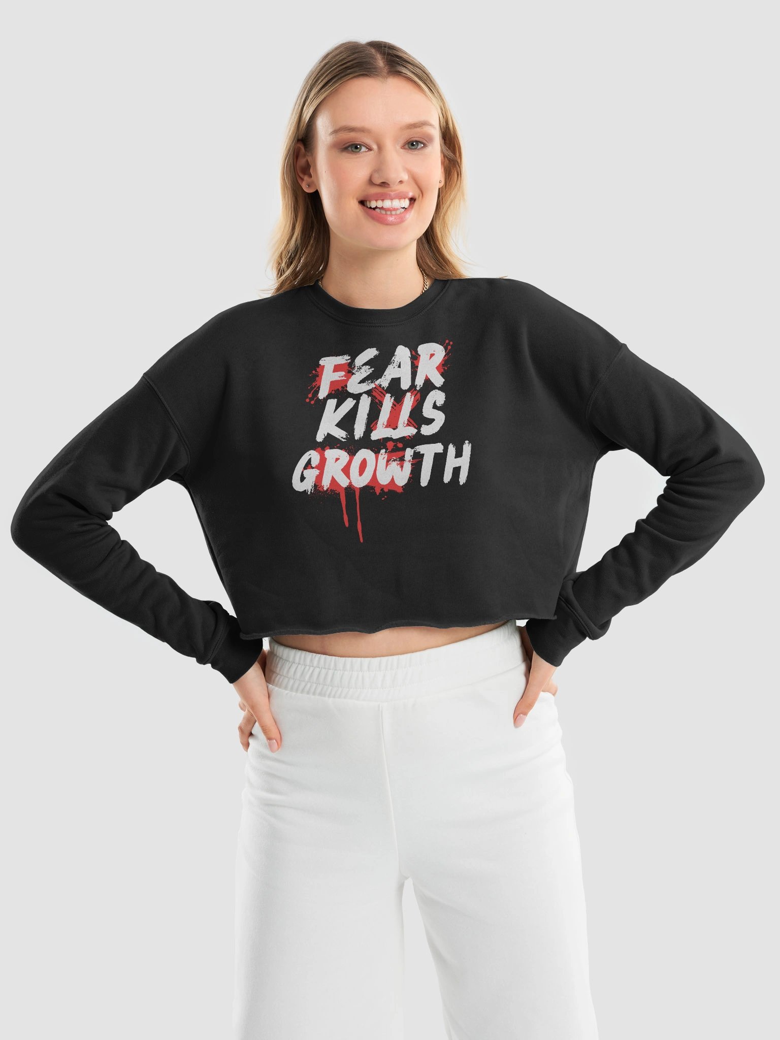 Fear Kills Growth Women's Crop Top - Bella + Canvas Sweatshirt fit product image (9)