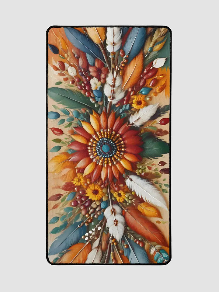 Desk Mat (15.5x31.5 inches) - Boho Feathers Design product image (2)