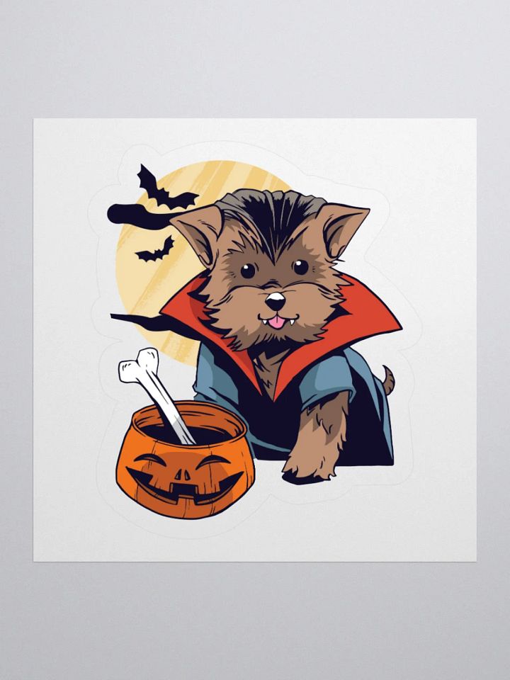 Morkie Dog Vampire Halloween Funny Sticker product image (1)