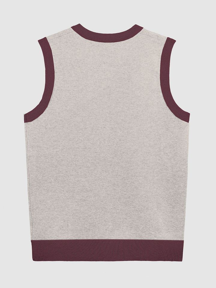 PLEASE DON'T MAKE ME TALK (tan and maroon) knitwear vest product image (7)