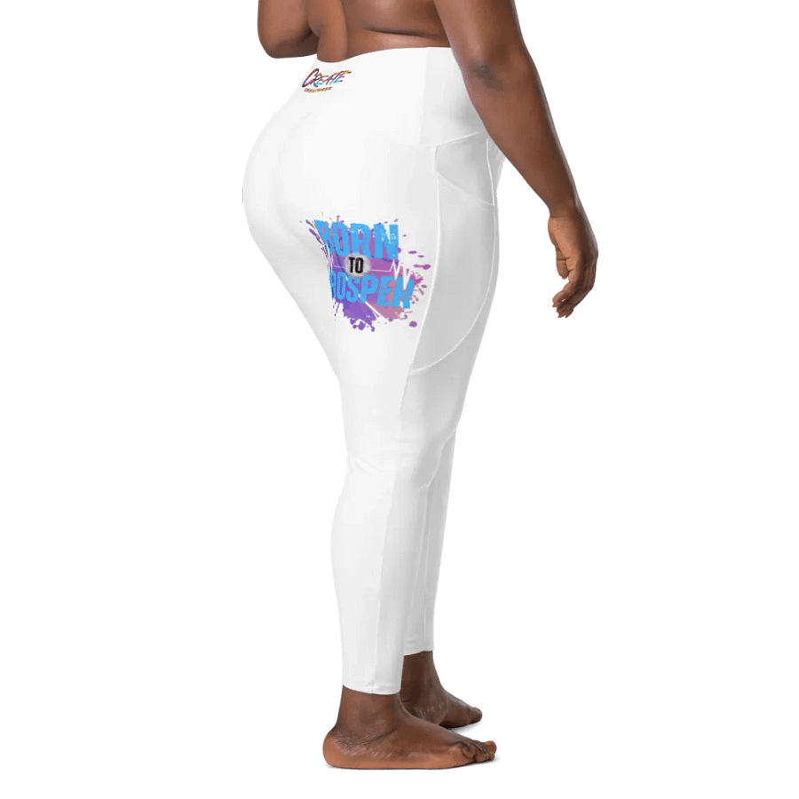 Born to Prosper White with prints Leggings product image (10)