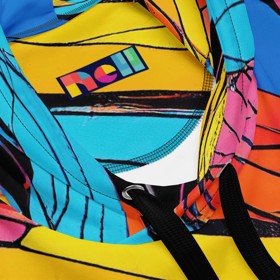 Vibrant Swirls Unisex Hoodie Colorful All-Over Print Hoodie for Artistic Streetwear & Bold Aesthetic Style product image (4)