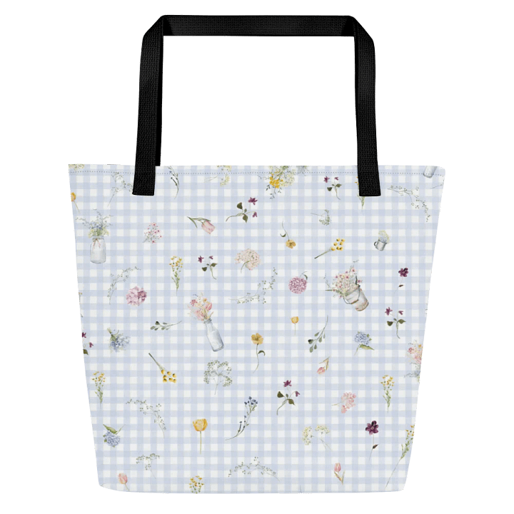Cottage Gingham Flower Tote Bag product image (1)