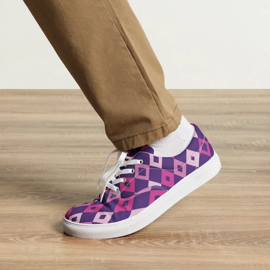 Geometric Harmony Men's Lace Up Canvas Shoes product image (3)
