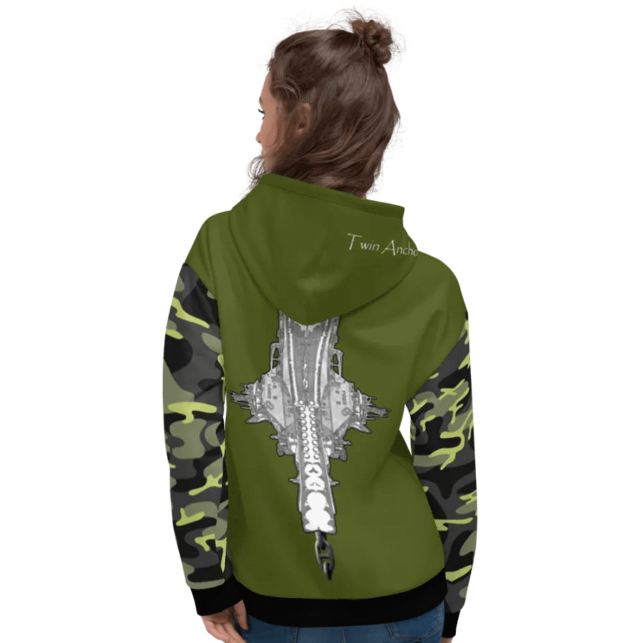 Camouflage & Green Foss double tug Sketch Hoodie product image (8)