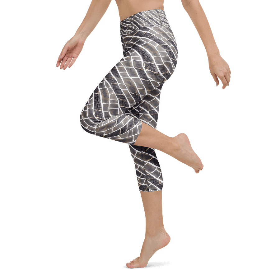 Grey Snake Skin Capri Leggings product image (5)