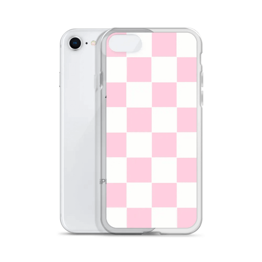 Pink & White Checkered Phone Case product image (2)