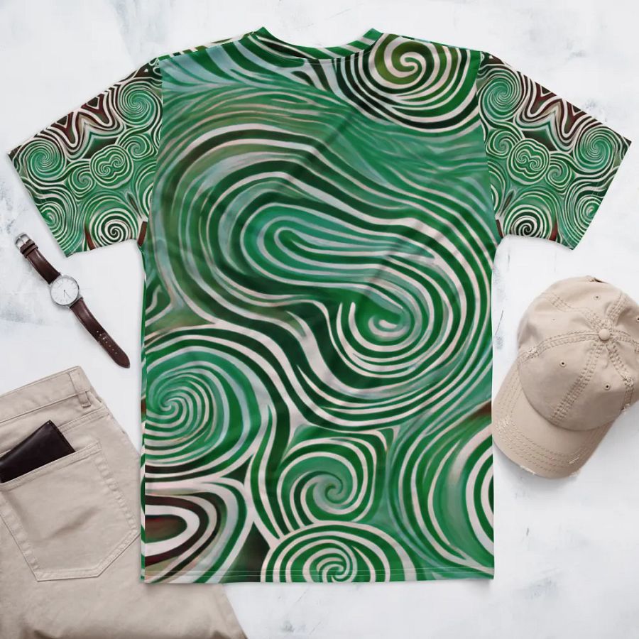 Funky Cool Green Liquid Tie-Dye Men's T-shirt product image (6)