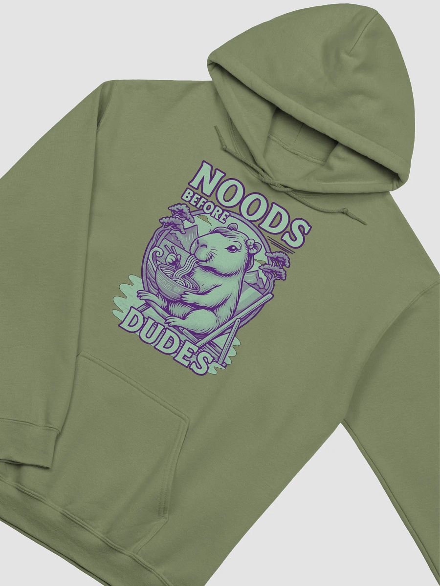 Capybara Noodle Time Hoodie, "NOODS BEFORE DUDES" product image (2)