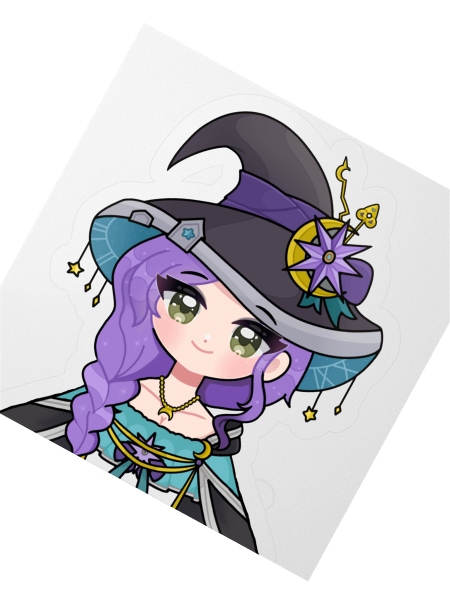 "Small Smiles" Chibi Moon Witch Starfire Big Sticker (Hair Braided) product image (4)