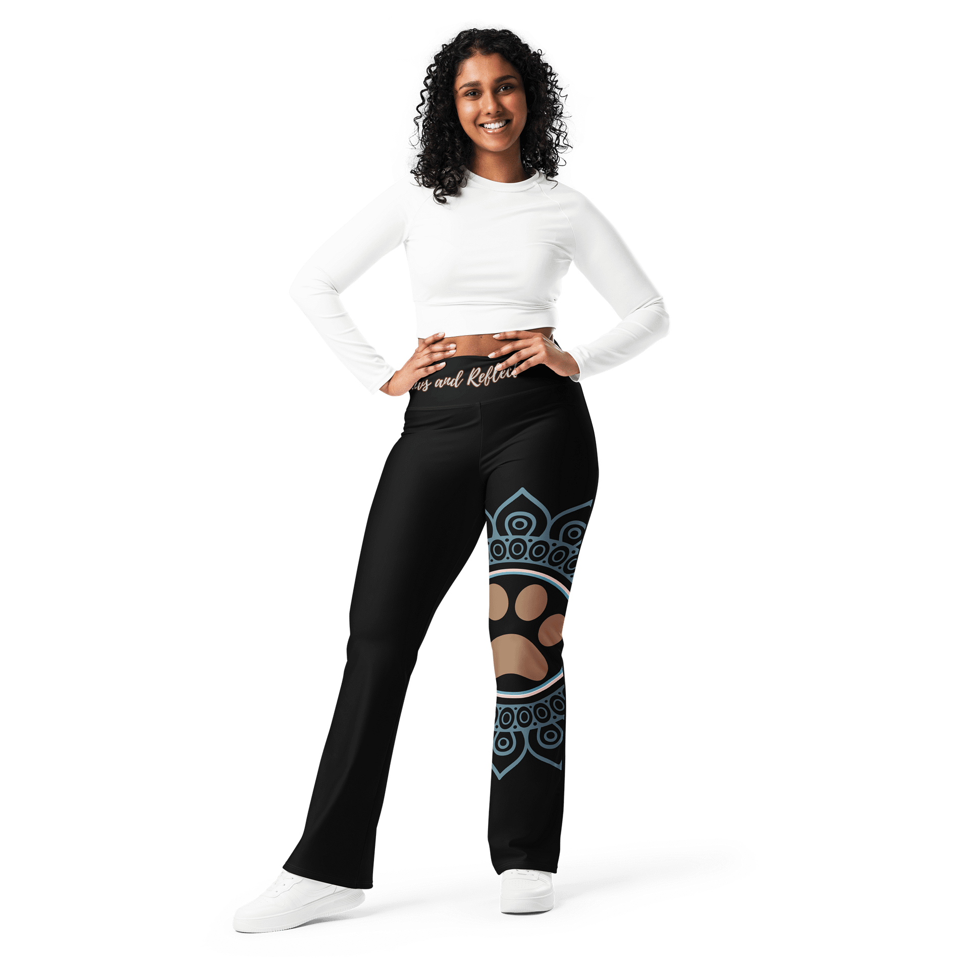 Paws and Reflect Mandala Paw Print Flare Yoga Pants product image (1)