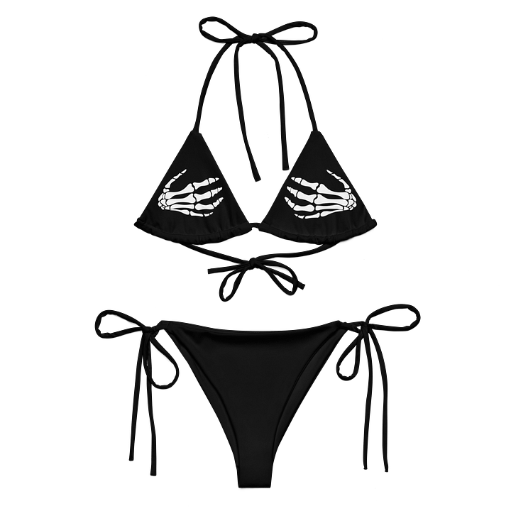 Skull Hands – Gothic 2-Piece String Swimsuit -Black product image (2)