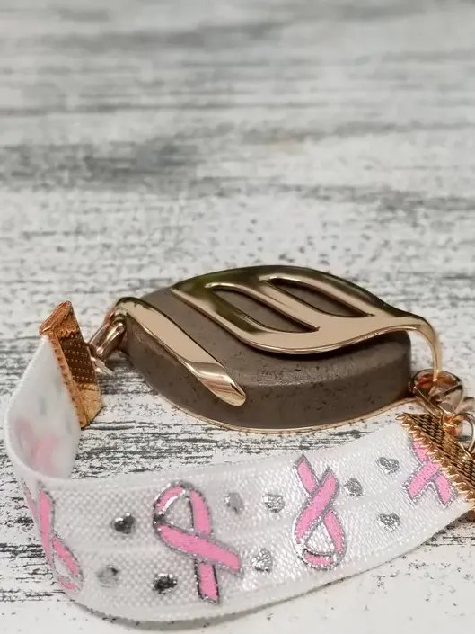Pink Ribbon Elastic Bracelet | Handmade Accessory for Bellabeat Leaf Urban & Ivy product image (1)