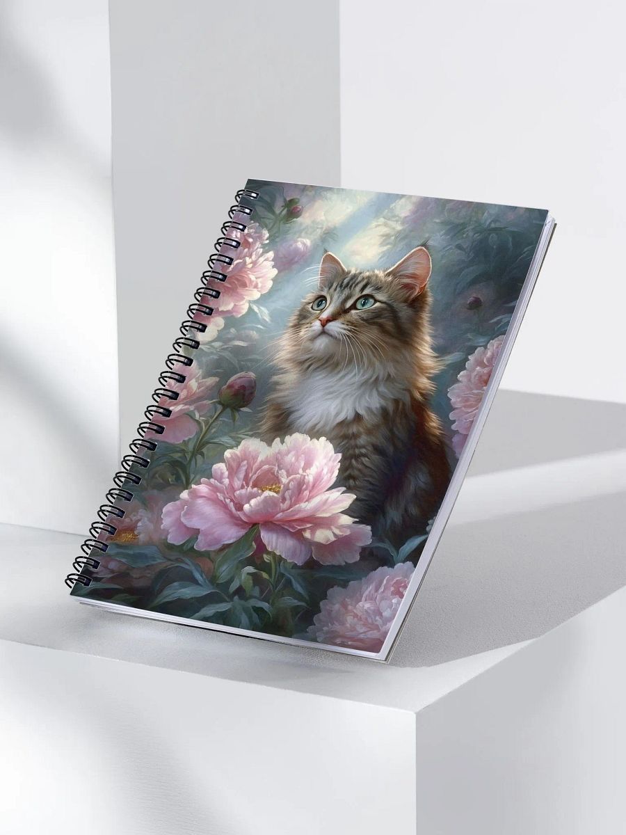 Peony Feline Spiral Notebook product image (3)