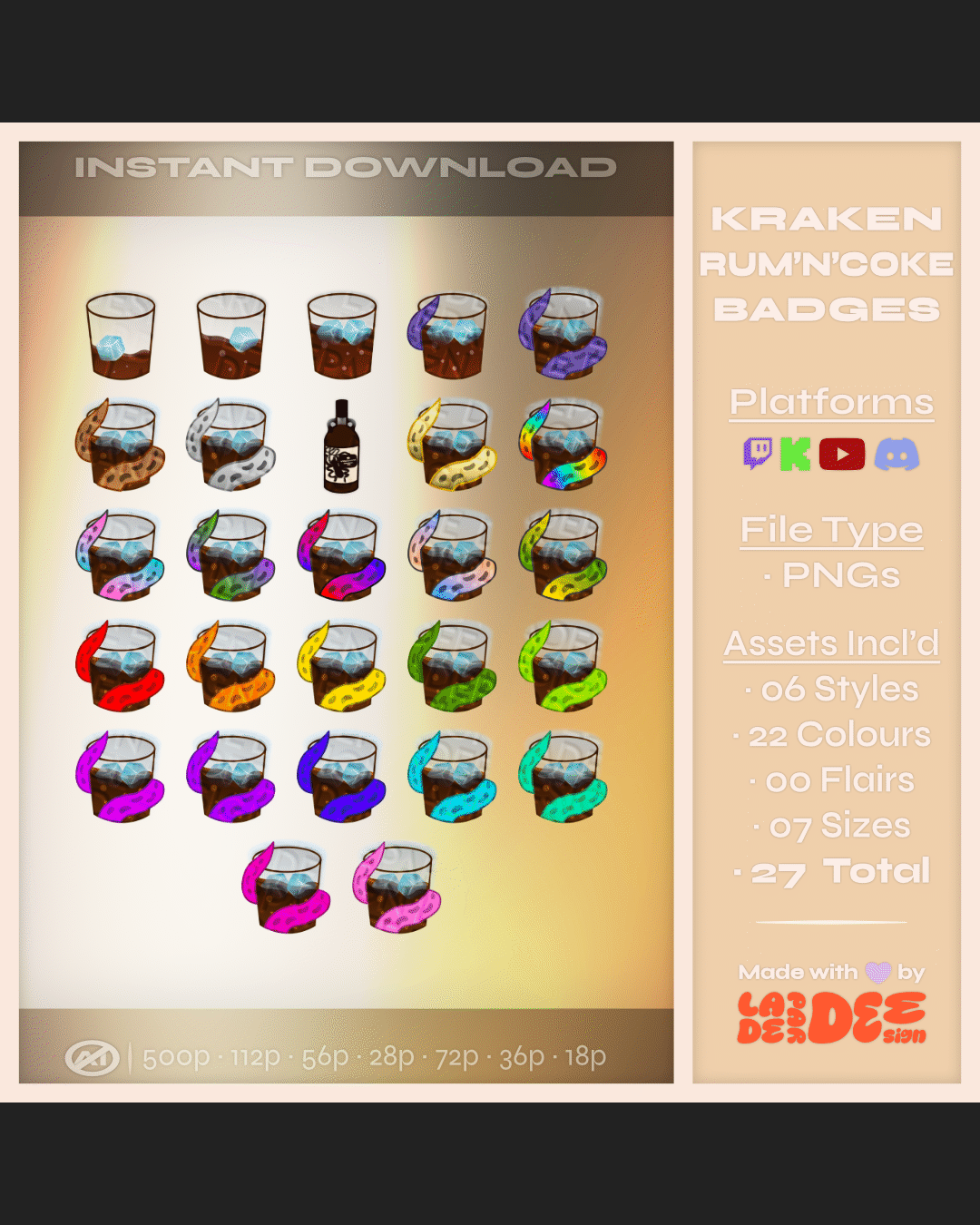 Kraken Rum'N'Coke Badges product image (1)