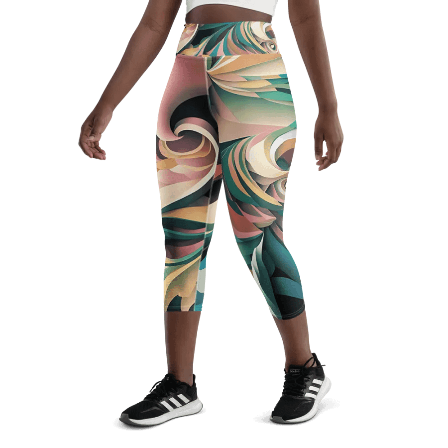 Abstract Lithographic Pattern Design Yoga Capri Legging - V6 product image (5)