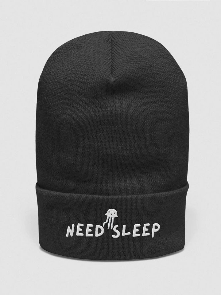 NEED SLEEP Embroidered Black Beanie product image (1)