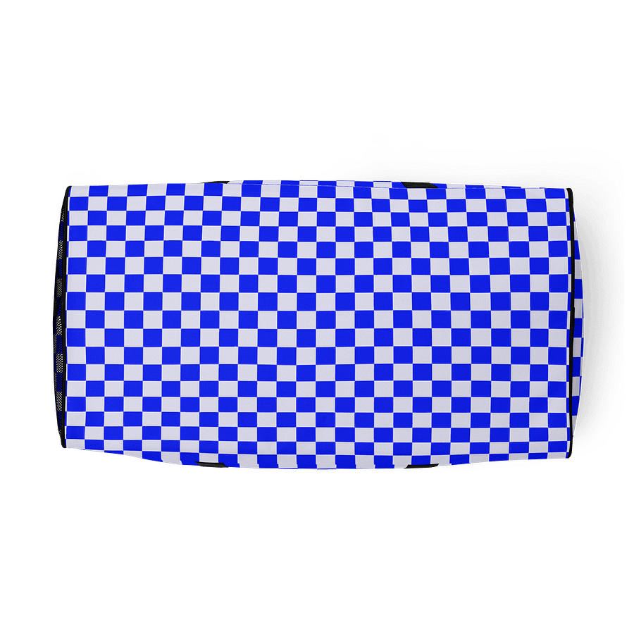 Checkered! Blue and White Checkers Duffel Bag product image (5)
