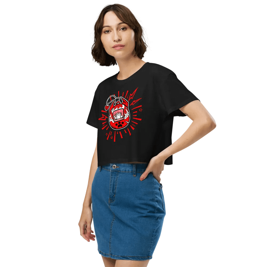 Heartbreaker Virtual Meow // Crop Top - Black and Red product image (3)