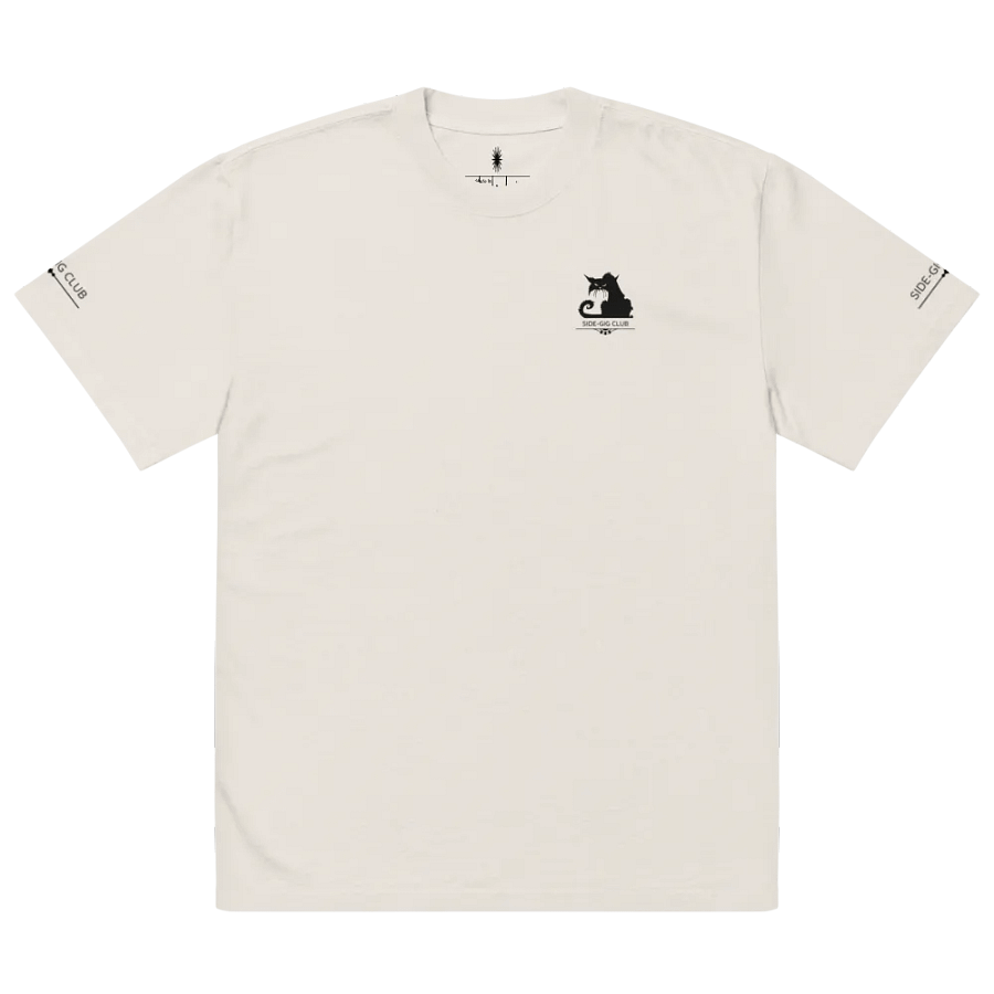 Sleepless Grind: Hustler Cat Oversized Tee Streetwear Edition in Vivid Black product image (3)