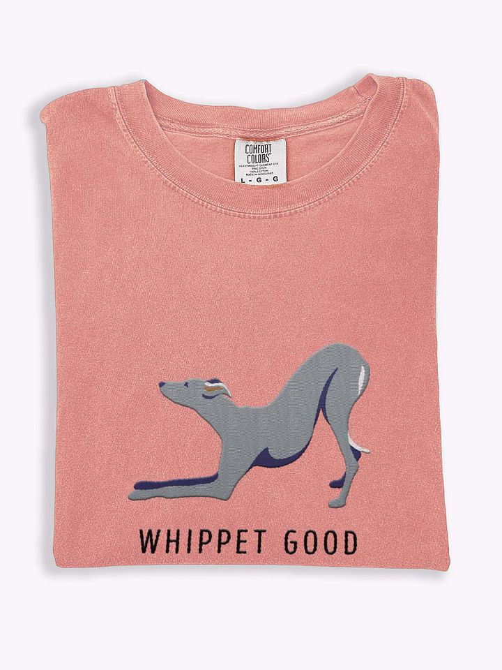 Whippet Good T-Shirt(Embroidered) of a Whippet(Blue) product image (1)