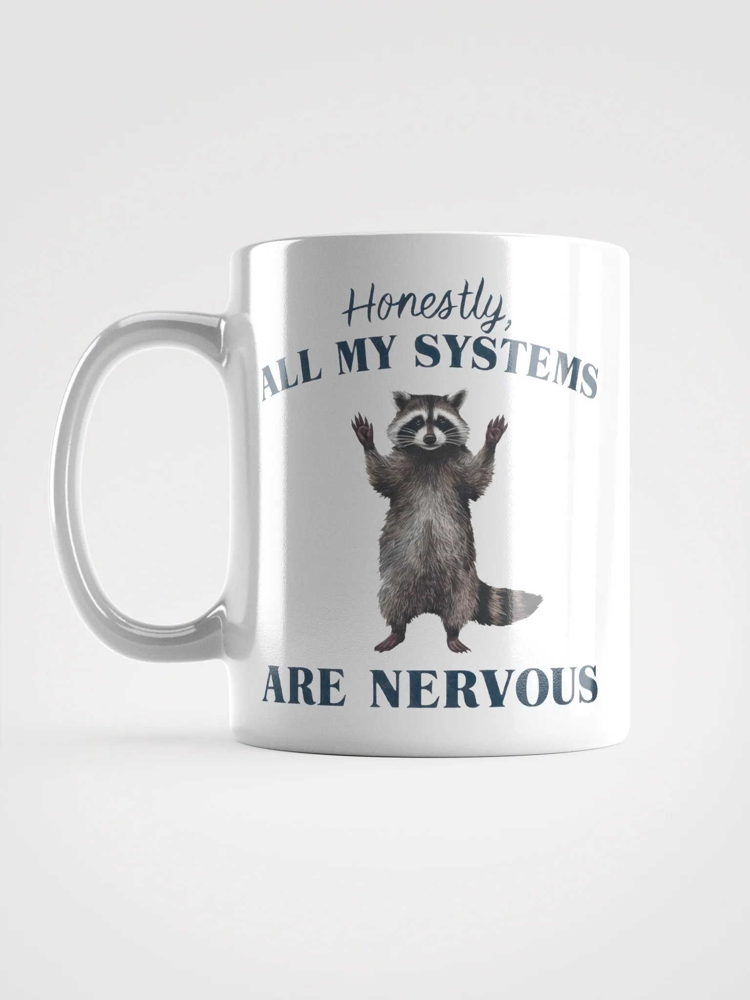 Nervous Raccoon White Mug product image (17)