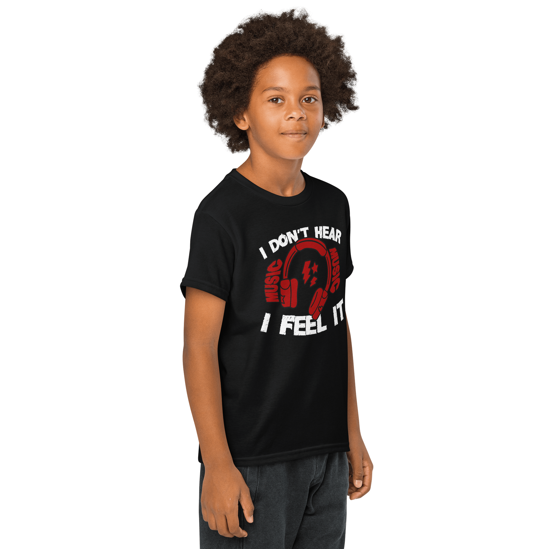 I Don't Hear Music, I Feel It Funny T-Shirt For Kids product image (12)