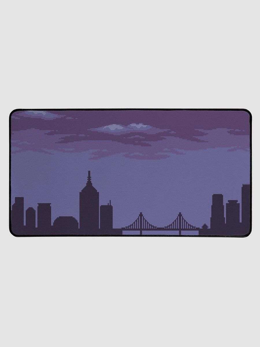 Urban Twilight Pixel Skyline Desk Pad product image (1)