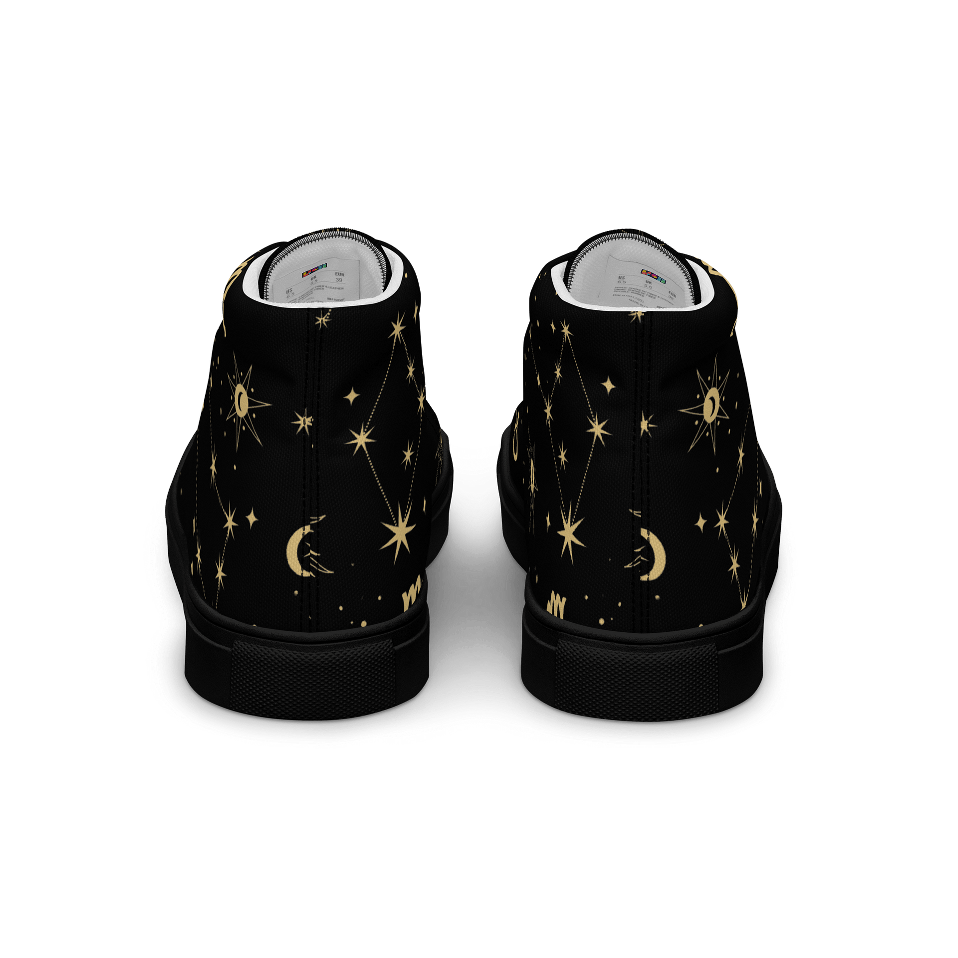 Cosmic Zodiac High Top Shoes Astrology Inspired Men’s Canvas Sneakers for Celestial & Streetwear Style product image (7)