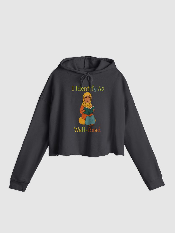 I Identify As Well-Read (Girl in Hijab Reading) Crop Hoodie product image (1)