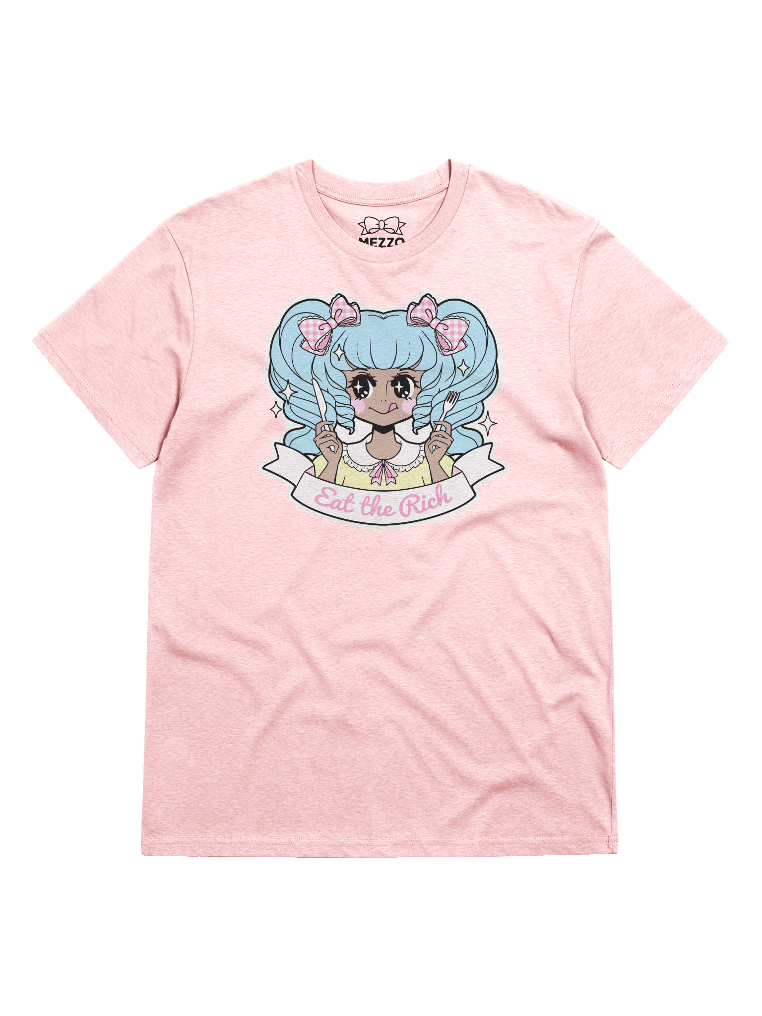 𝑬𝑼⧸𝑼𝑲 Eat the Rich (Pink) organic cotton t-shirt product image (1)