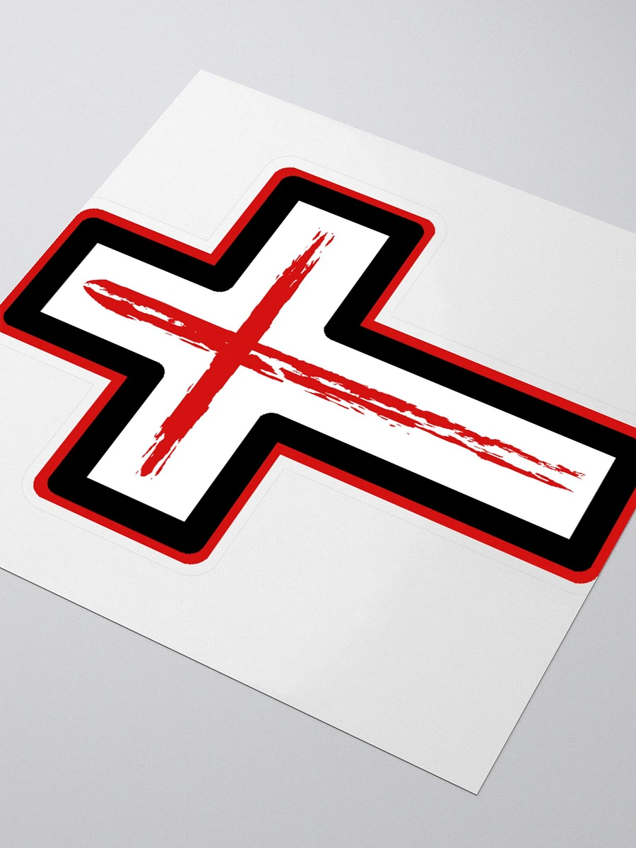 Red & White Cross With Boarder Sticker product image (3)